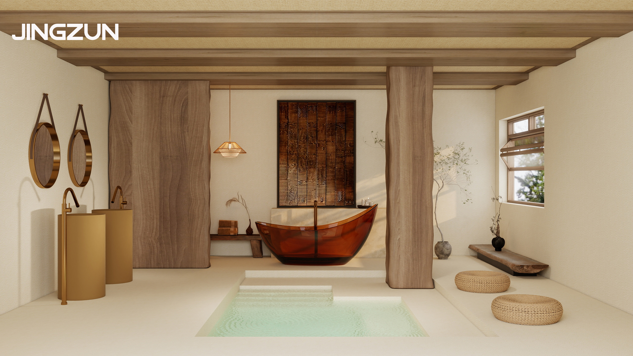 transparent resin bathtub