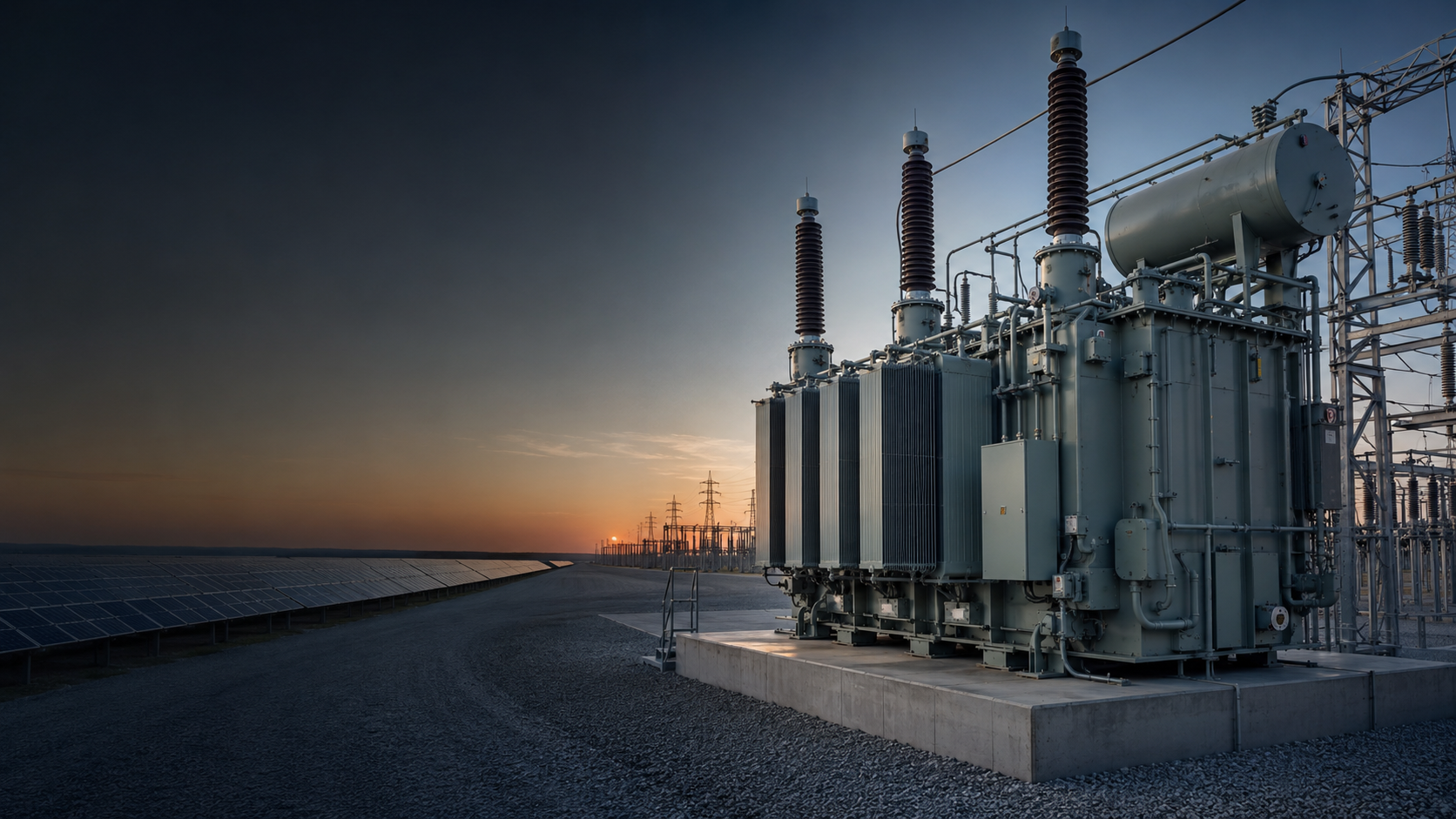 Oil-immersed step-up power transformer for renewable energy generation projects, including wind farms and solar power plants. These transformers raise the generated voltage for grid connection and transmission, with electrical ratings, cooling arrangements, insulation levels, and equipment configurations specified according to the renewable energy project design.