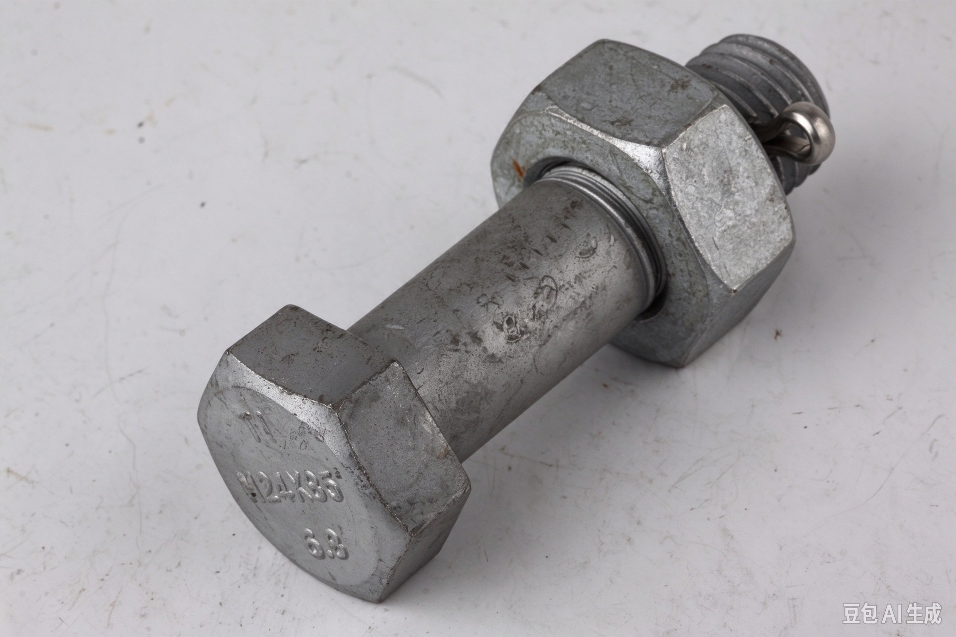High strength hex head tower bolt with hole, hot dip galvanized finish for transmission tower connections