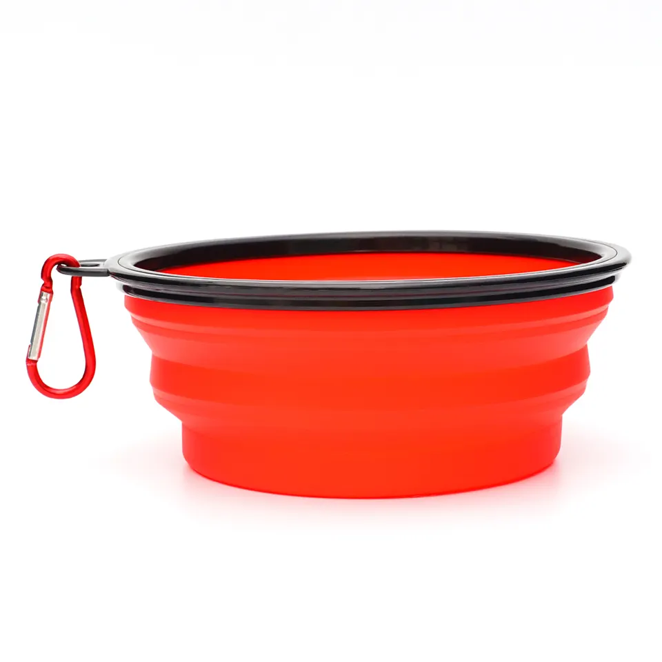 foldable silicone pet water bowl