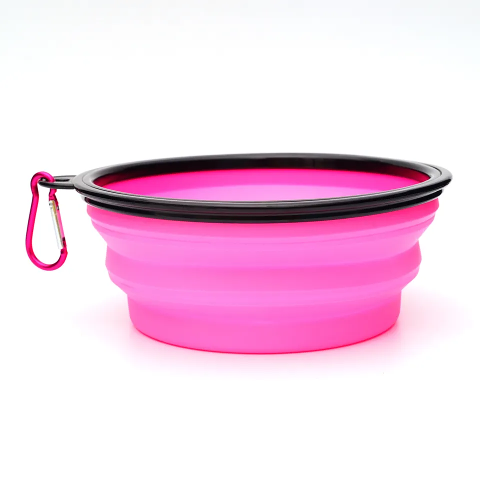 Collapsible Dog Travel Bowl With Metal Clip
