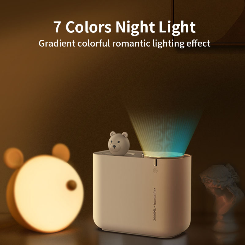 H2O Cute Pet Humidifier Aroma Diffuser USB Ultrasonic Mist Maker with Colorful Night