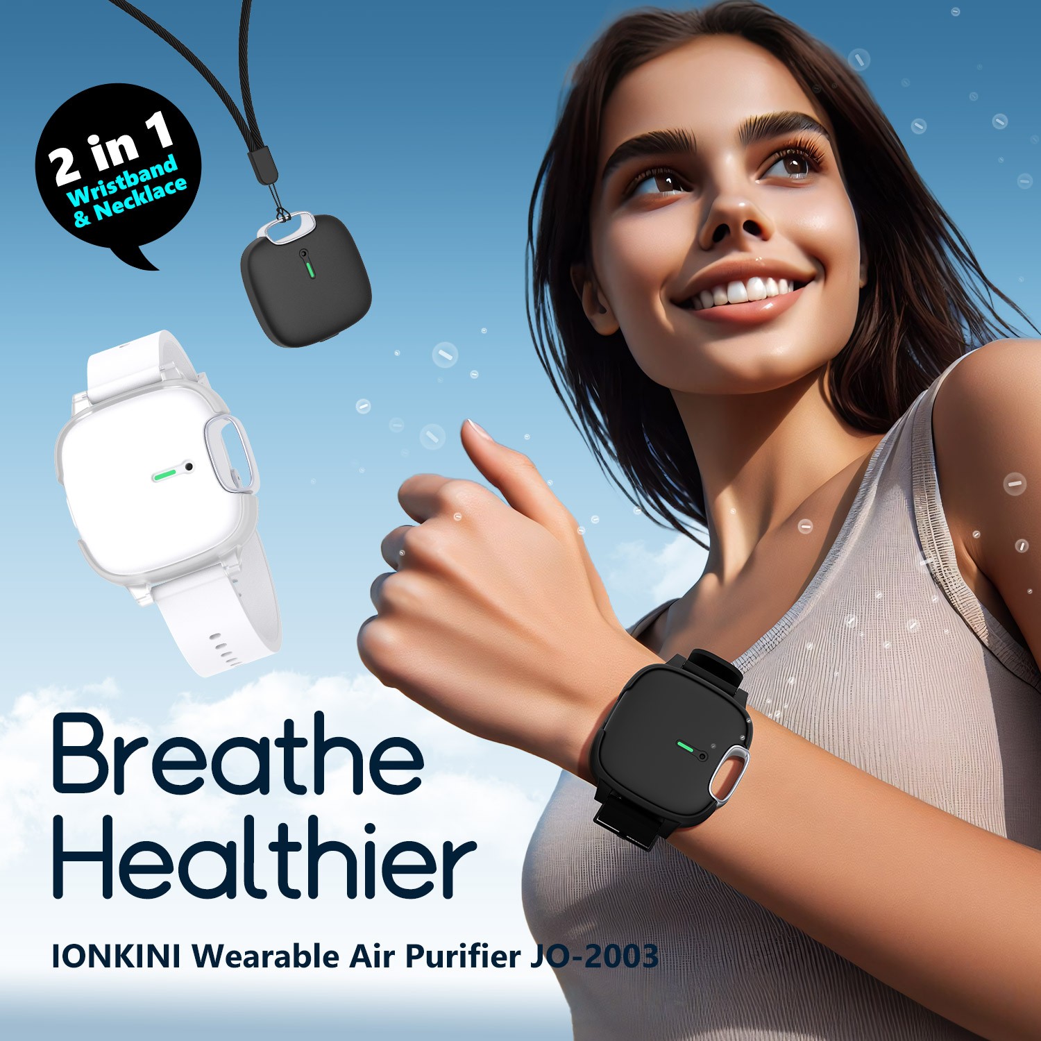 personal air purifier wristband and necklace
