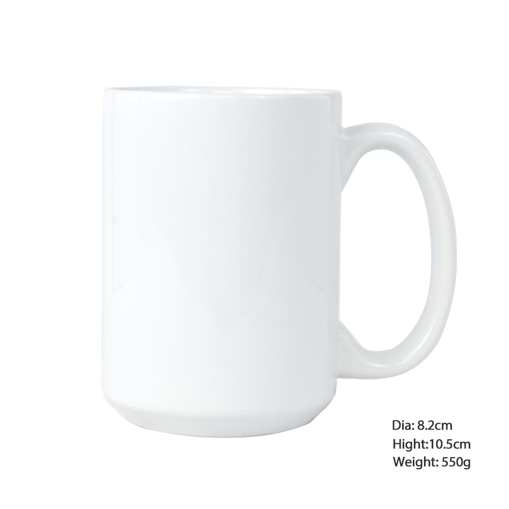 15oz Ceramic White Mug